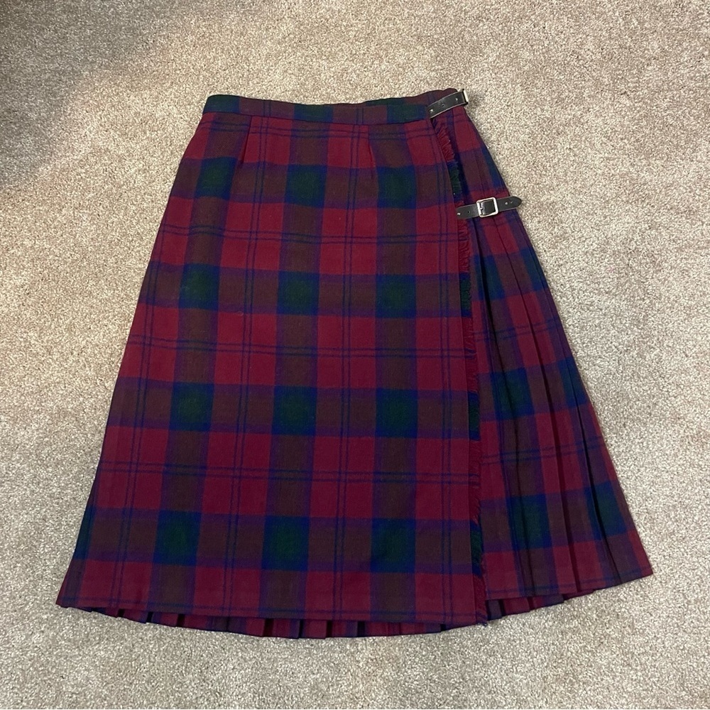Balmoral Kilt Pleat Tartan Skirt Vintage Wool Made in Scotland